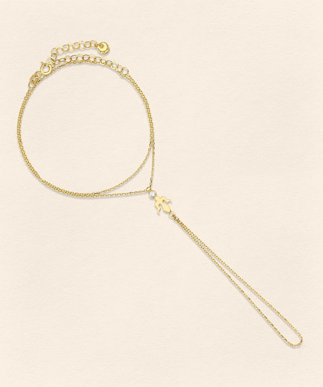 Alka Diamond Gold Finger Bracelet - 5