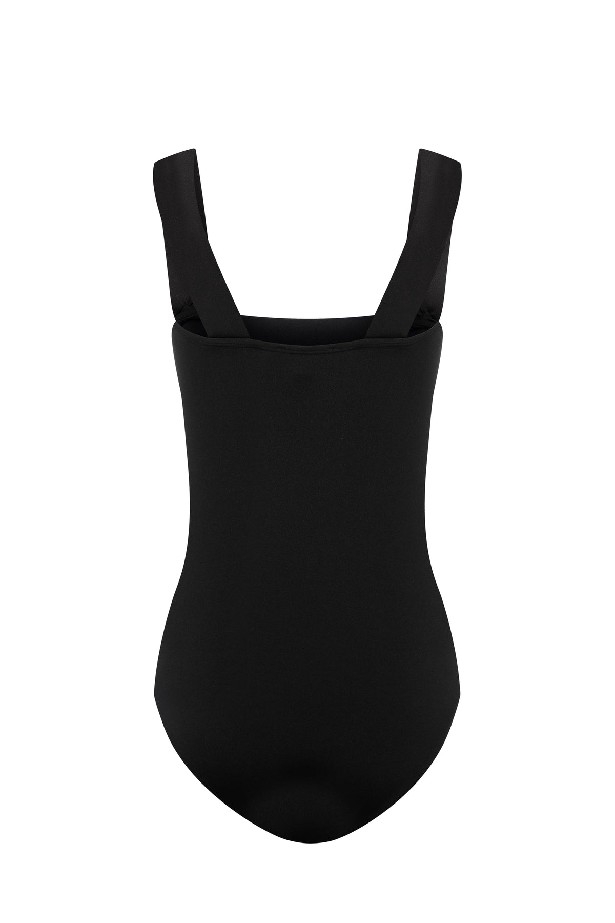 Faux-Pearl Button Embellished One-Piece - Black