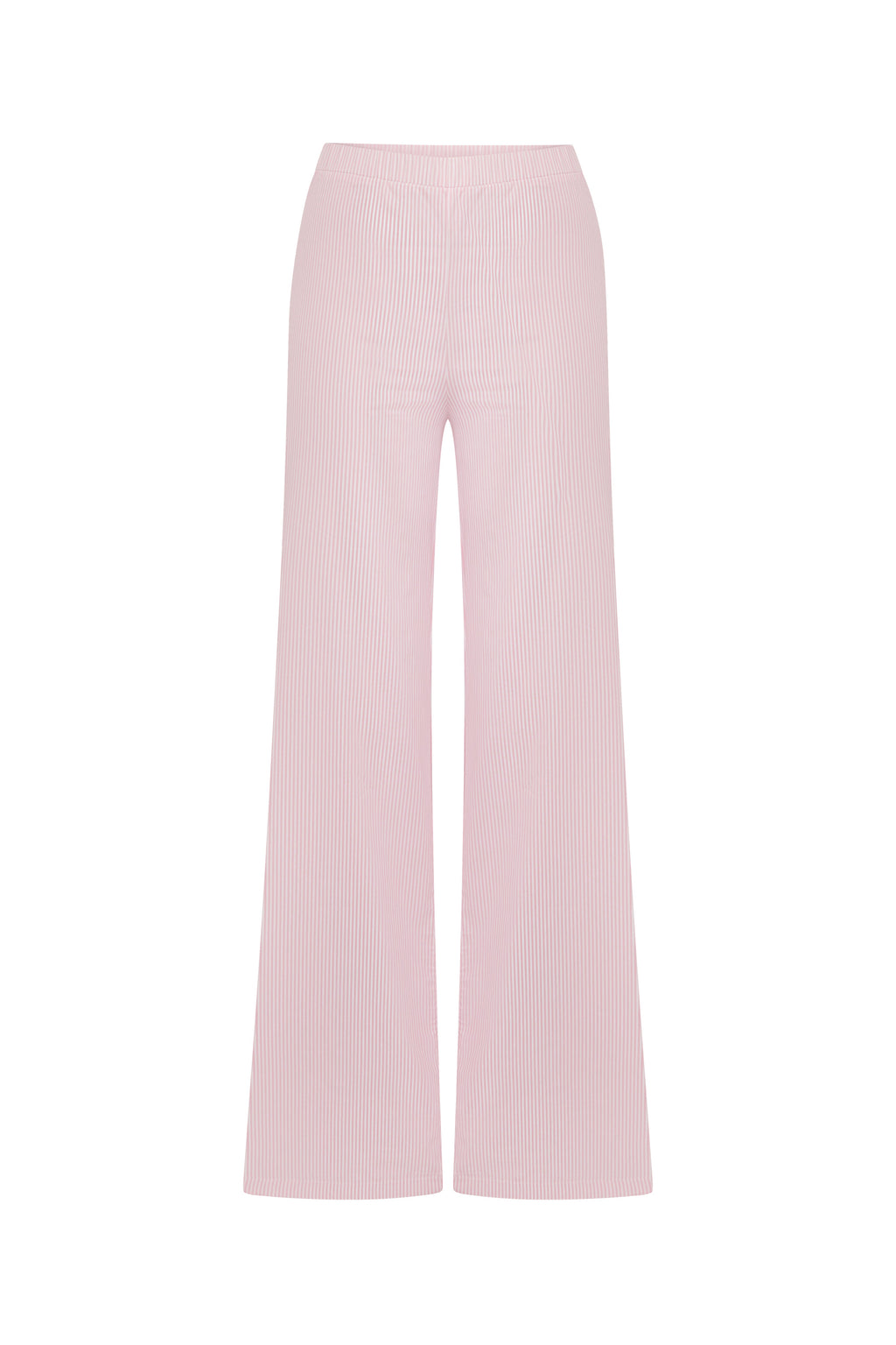 Peony Embroidered Collar Pink Striped Pajama Set - Pink