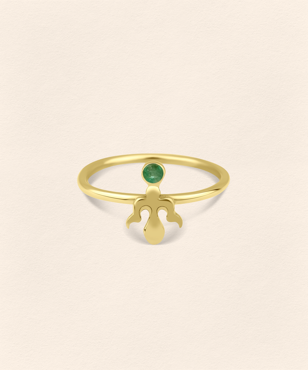 Alka Emerald Gold Ring - 3