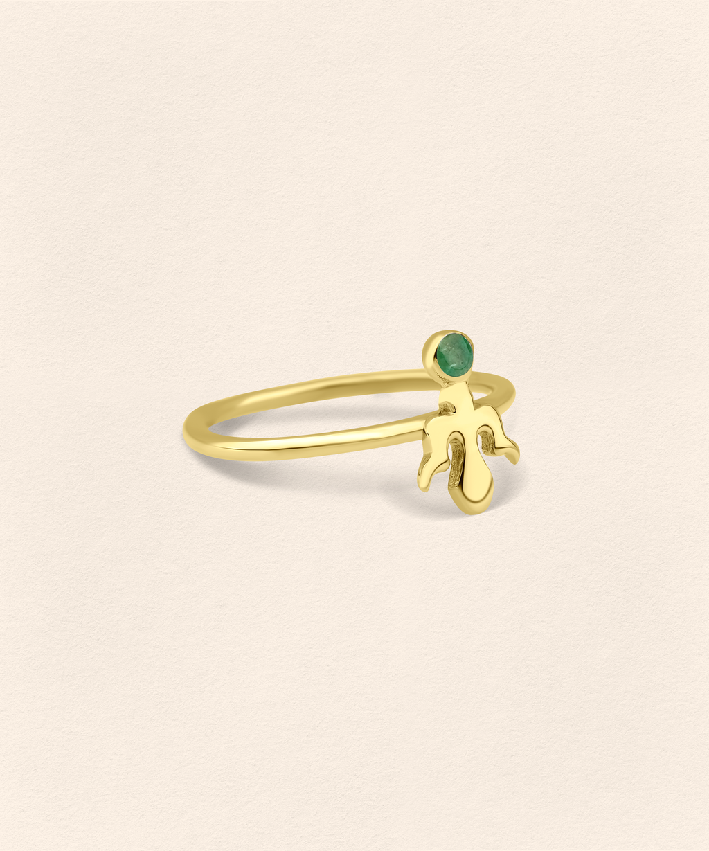 Alka Emerald Gold Ring - 5