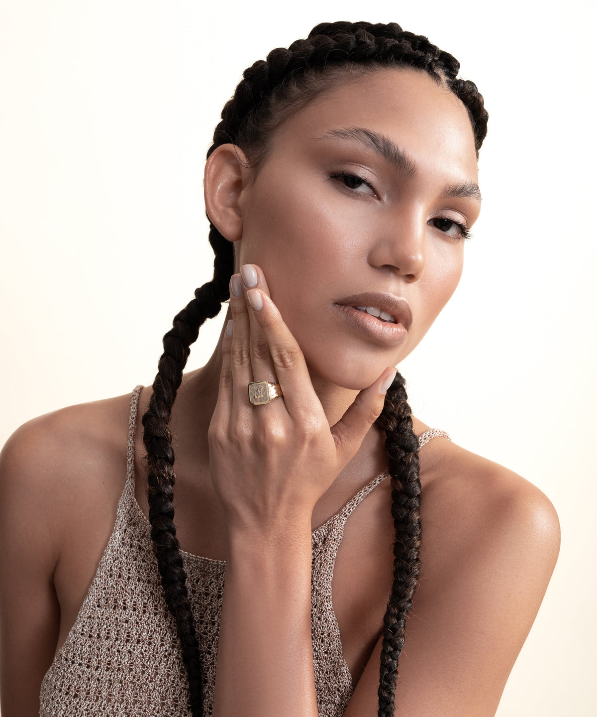 Sumerian Mosaic Pearl Love Gold Ring - 3