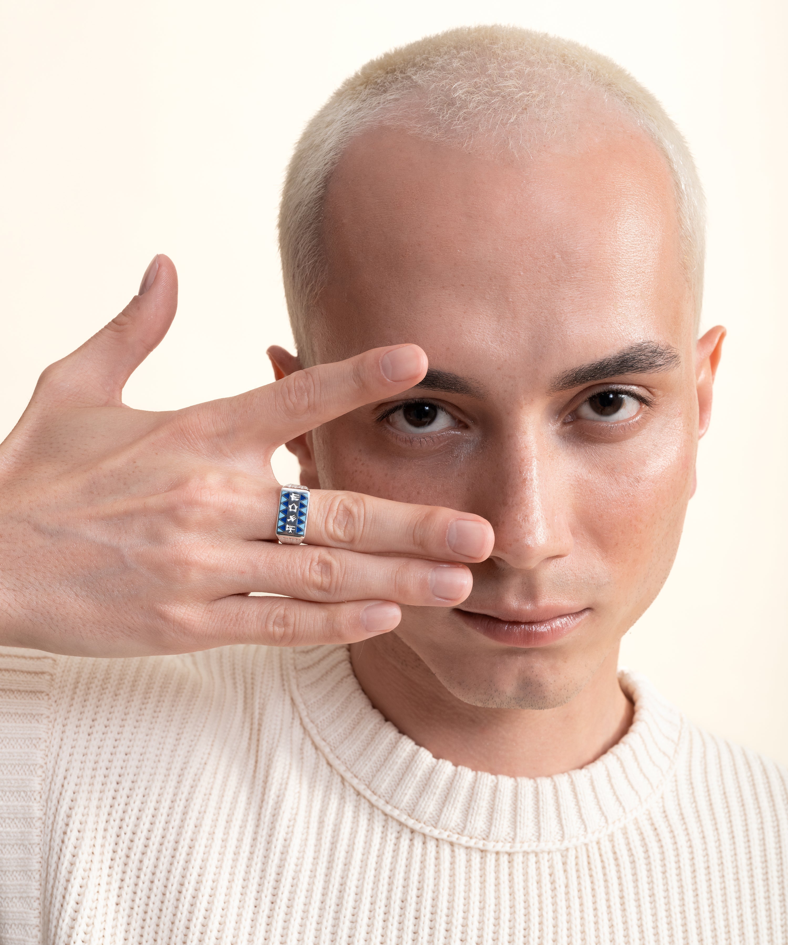 Sumerian Filigree Ring Blue - Men - 5