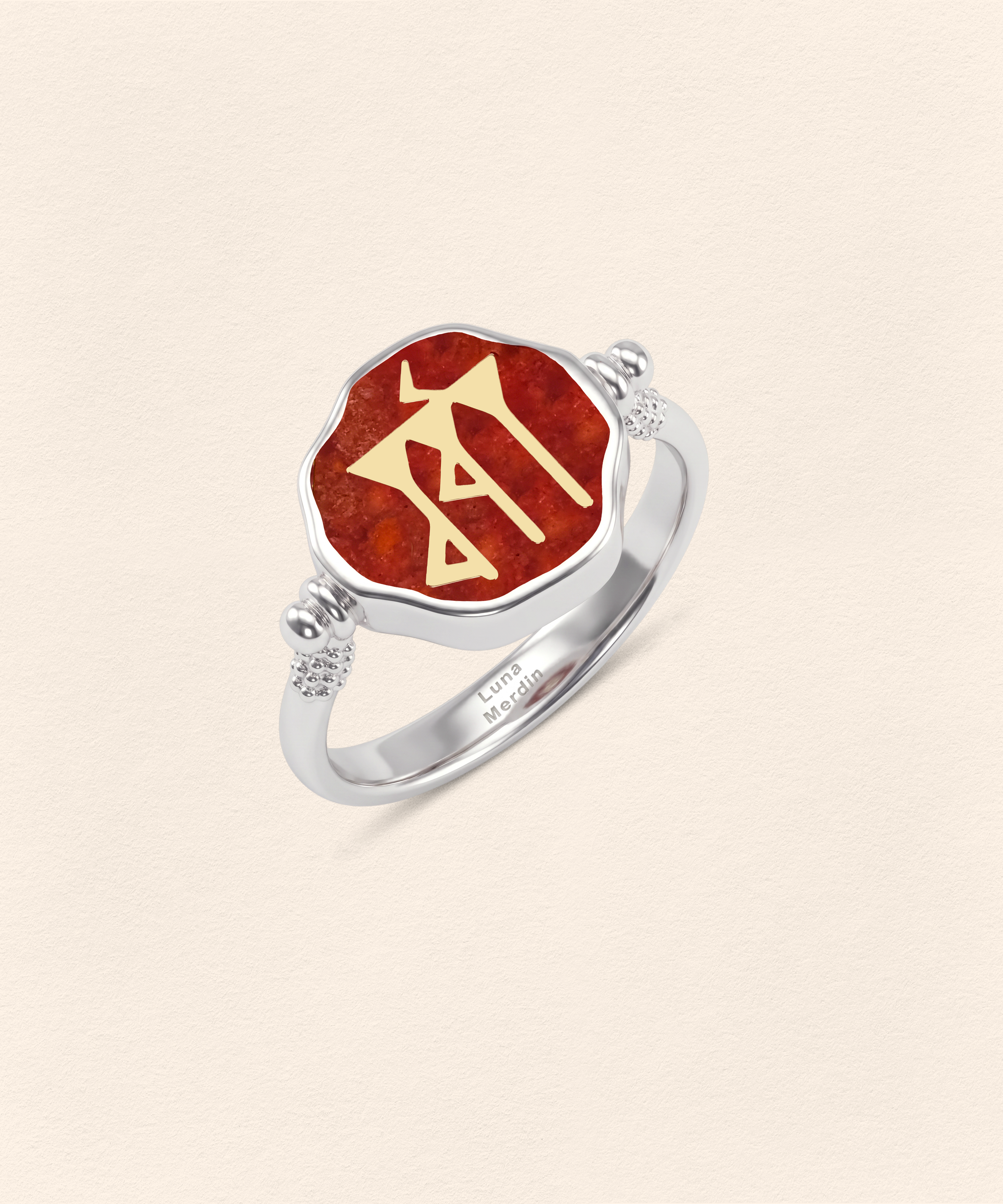 Sumerian Coral Love Small Ring - 3
