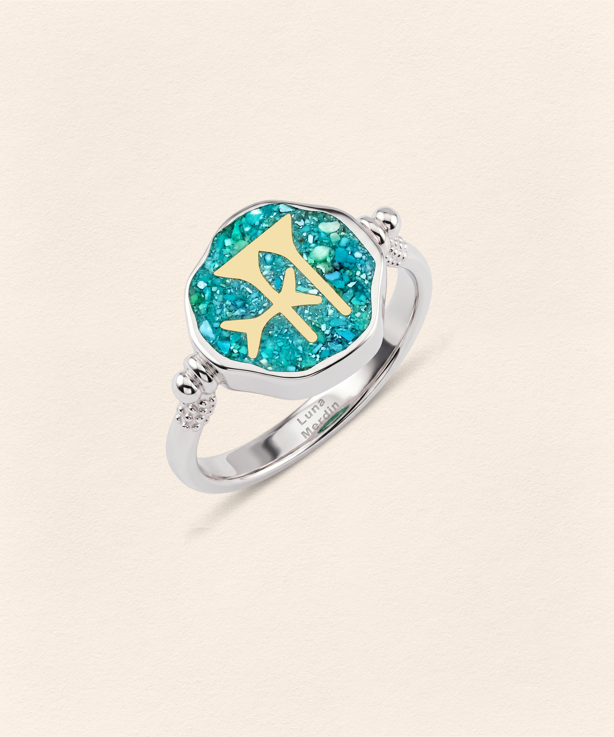 Sumerian Turquoise Freedom Small Ring - 3