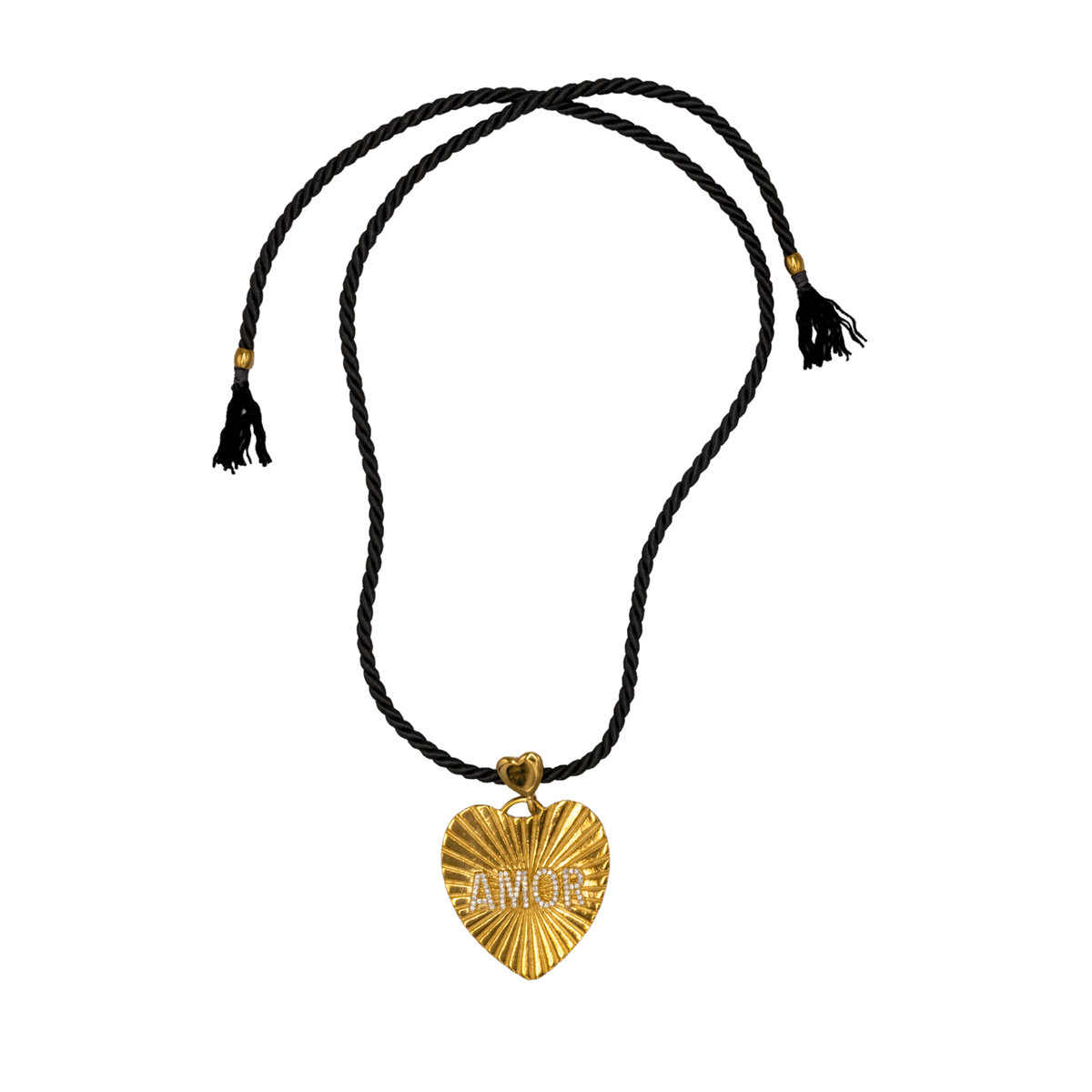 Amor Necklace, Navy Cord