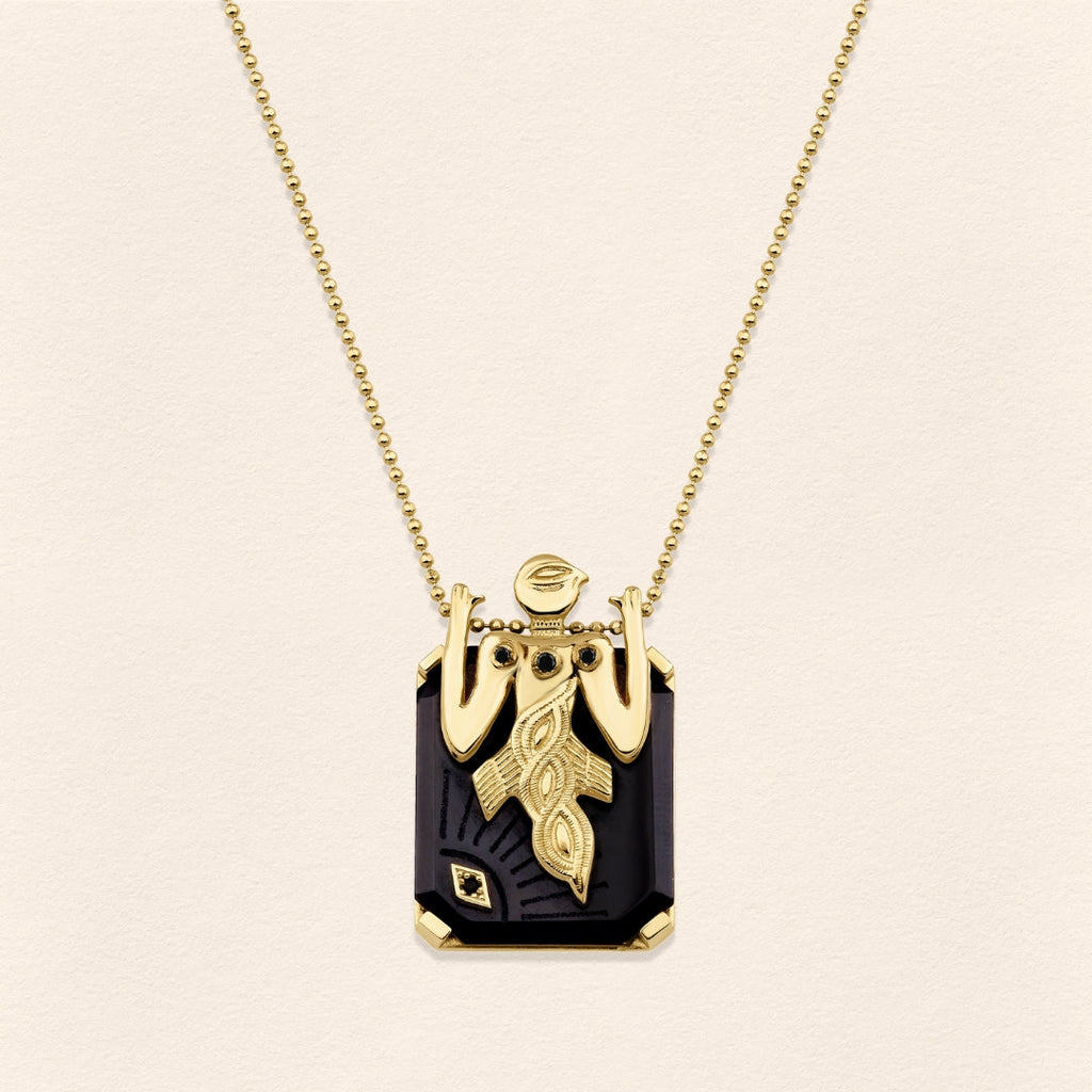 Birdman Onyx Gold Necklace - 3