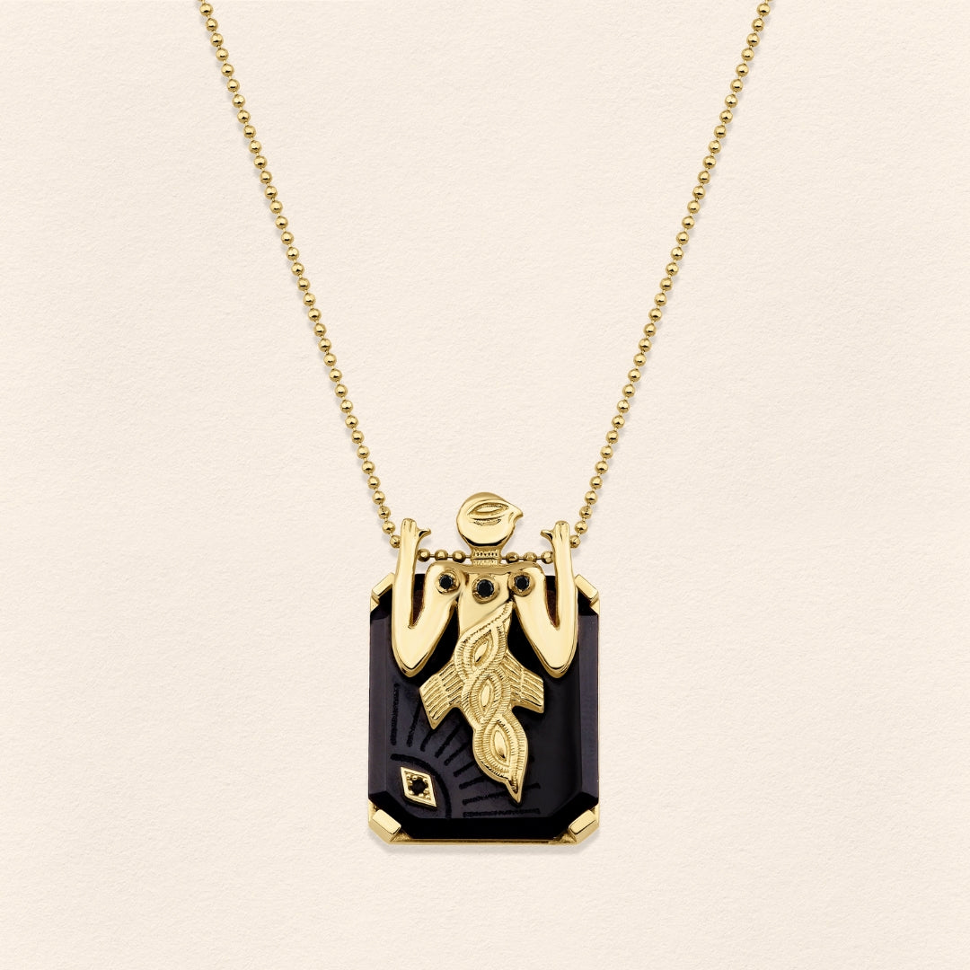 Birdman Onyx Gold Necklace - 3