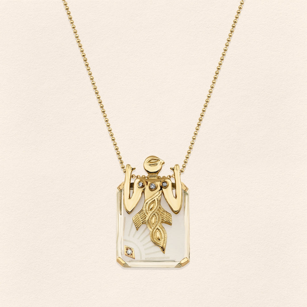 Birdman Crystal Gold Necklace