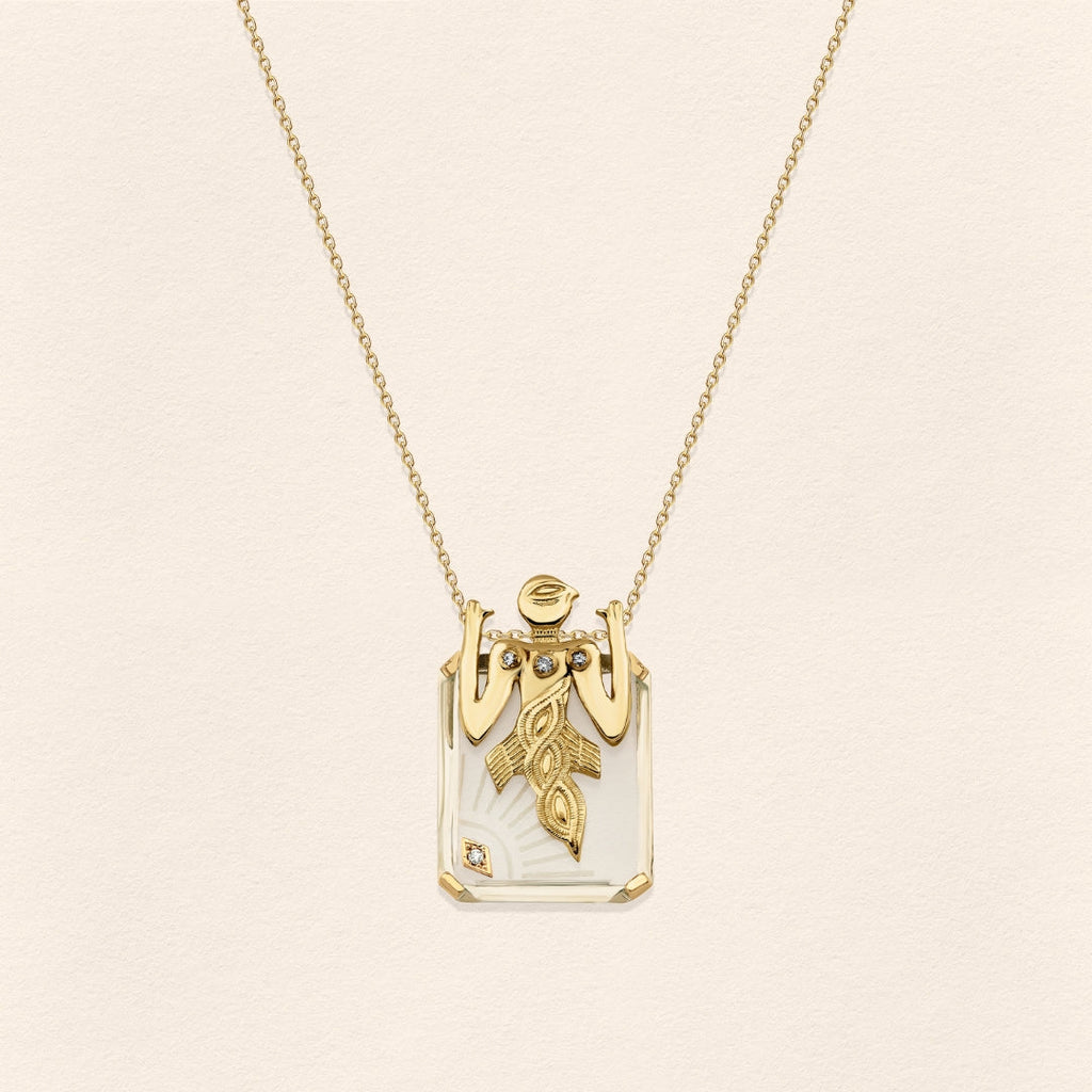 Birdman Crystal Gold Small Necklace
