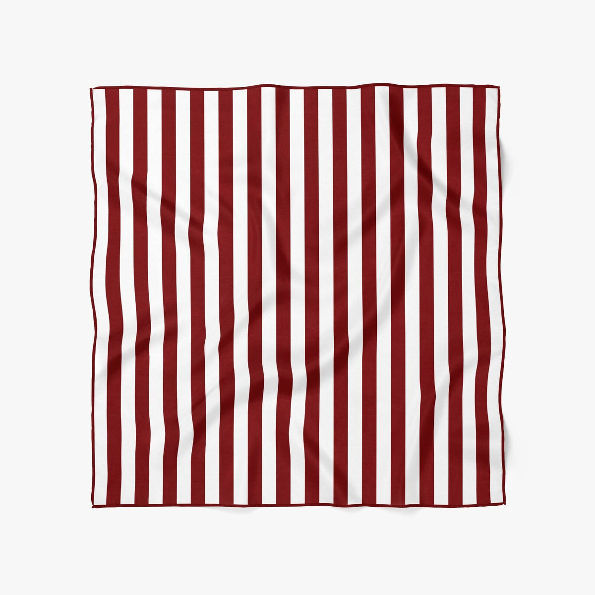 Burgundy Breton Striped Silk Scarf - 110x110 Cm
