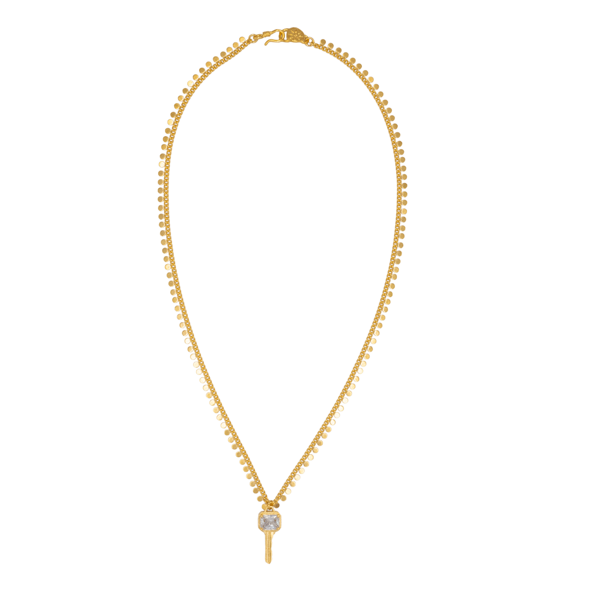 Clavis Aurora Zincir Necklace, White Kristal