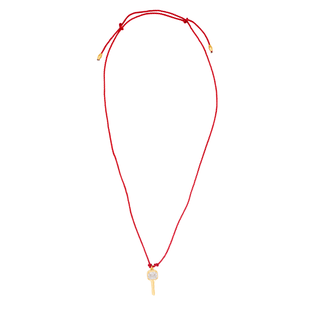 Clavis Aurora Cord Necklace, White Kristal