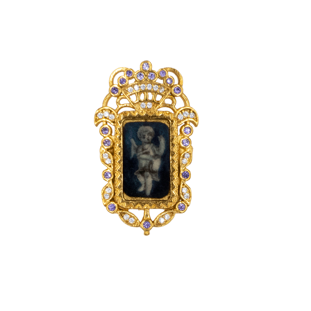 Angelus Victorian Ring, Lila Stone