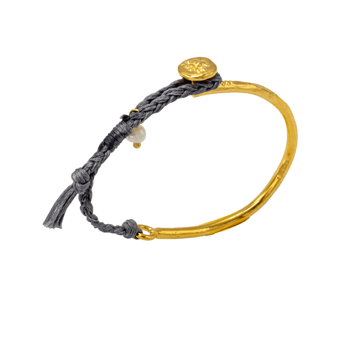 Wish Bracelet, Antrasit Renk Cord ve Incili