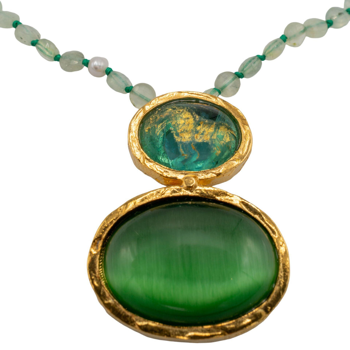 Eyes Antique Lapis Necklace, Green