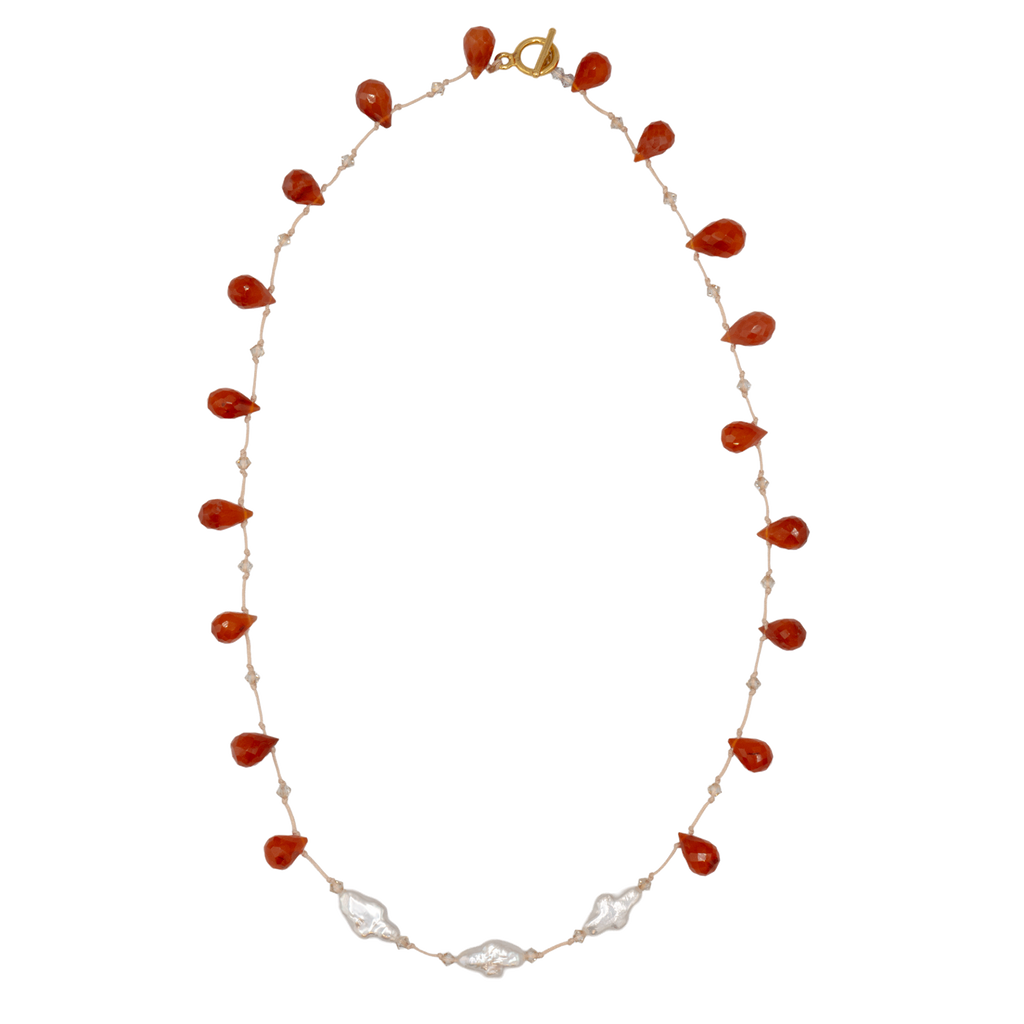 Orange Moon Baroque Pearl Necklace