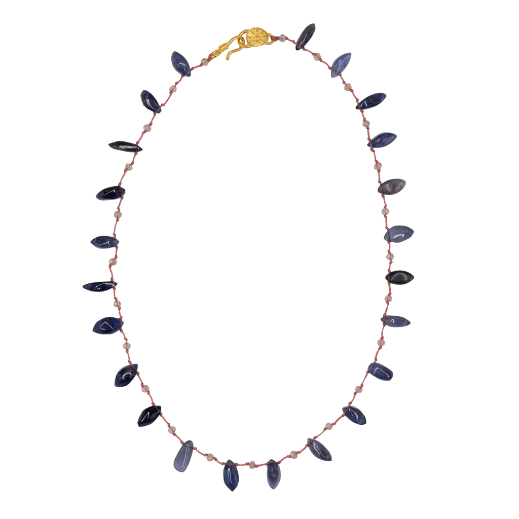 Purple Drop Gemstone Necklace