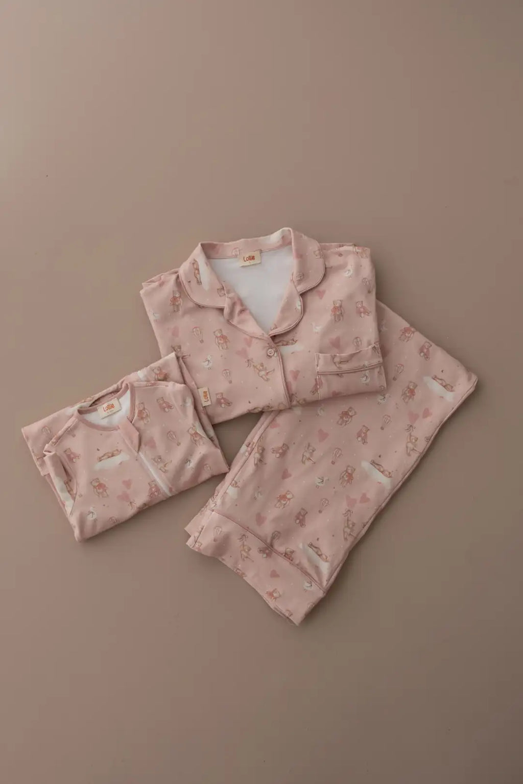 Mama & Me Pyjama & Sleeping Bag Set - Pink Teddy