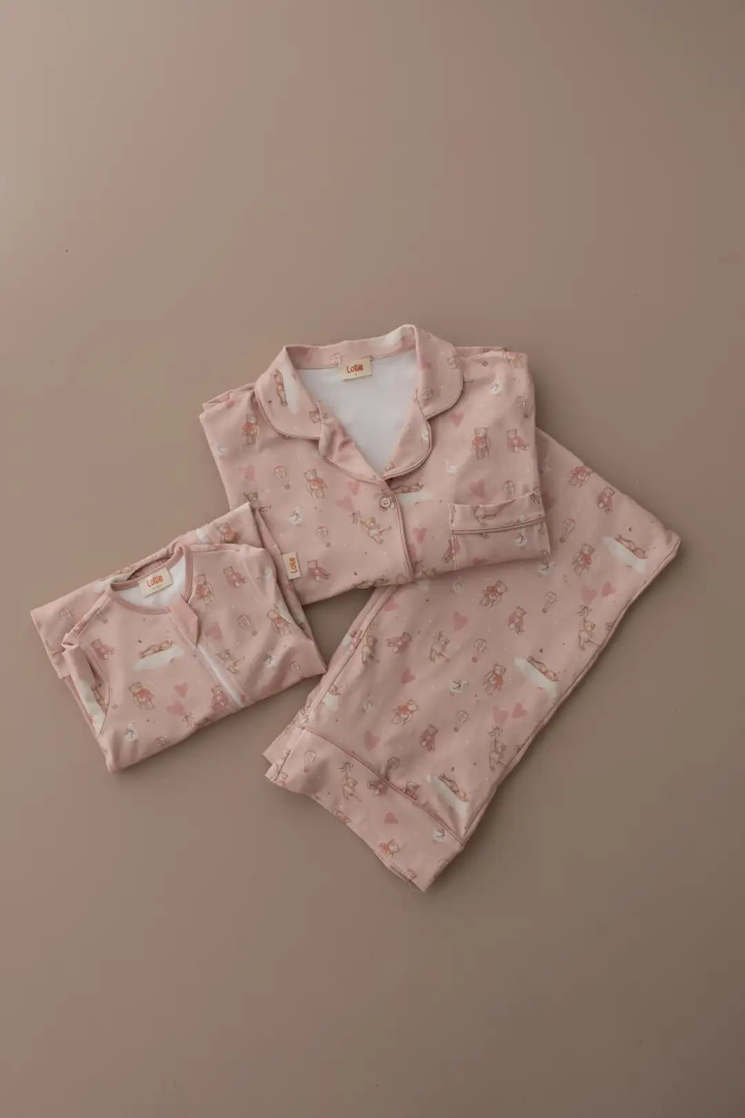 Mama & Me Pyjama & Sleeping Bag Set - Pink Teddy