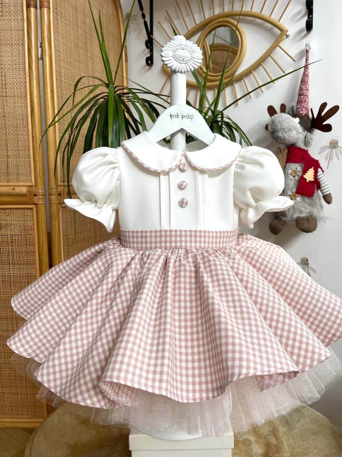 Pink Gingham Girls Birthday & Special Occasion Dress