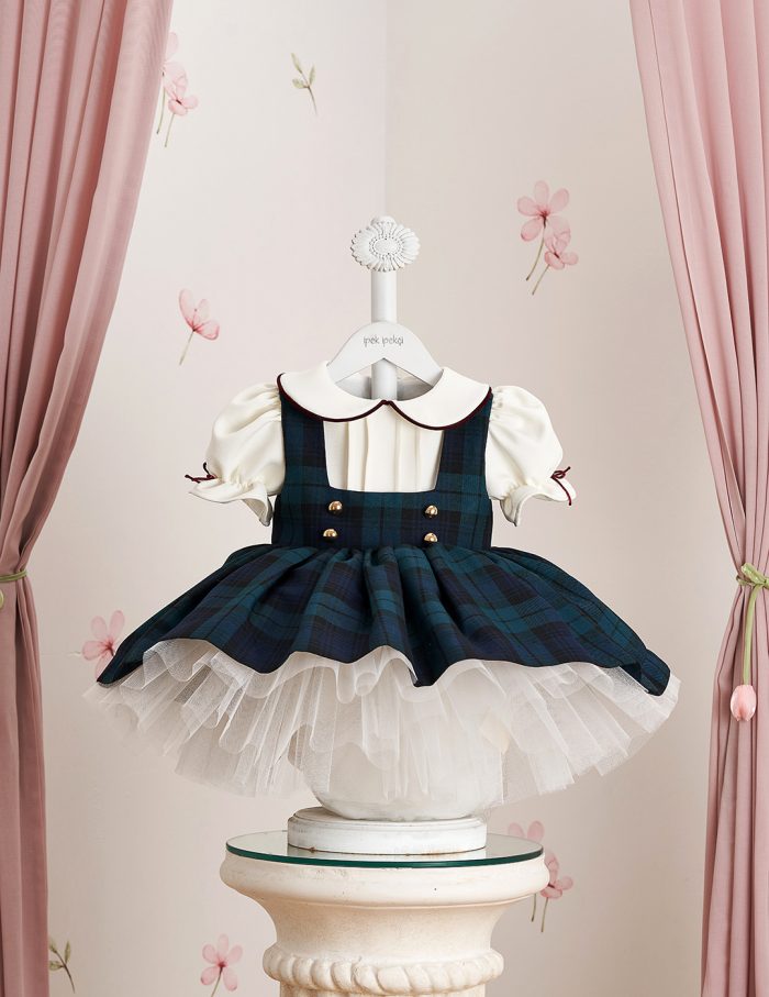 Plaid Detail School & Special Occasion Dress