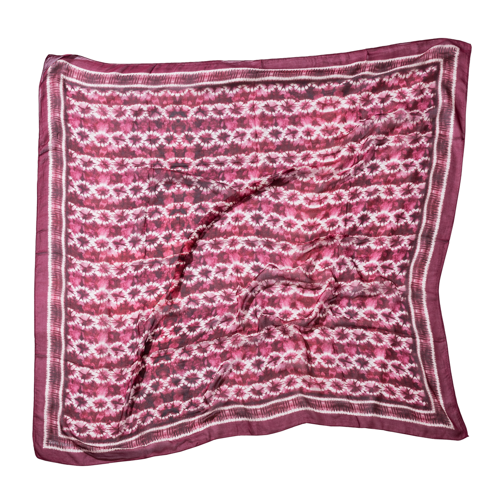 Batik Plum Modal Pareo / Scarf - 140 X 140 Cm