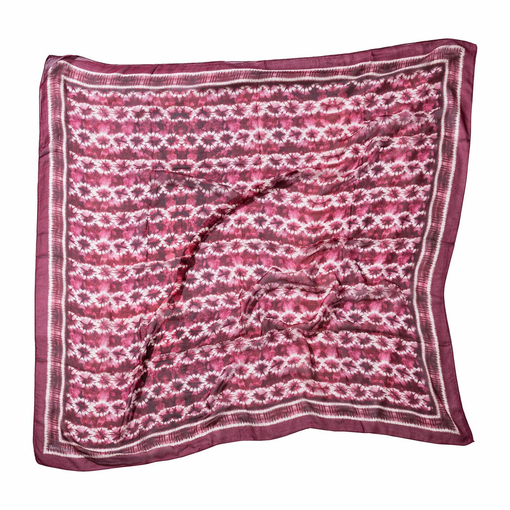 Batik Plum Modal Pareo / Scarf - 140 X 140 Cm