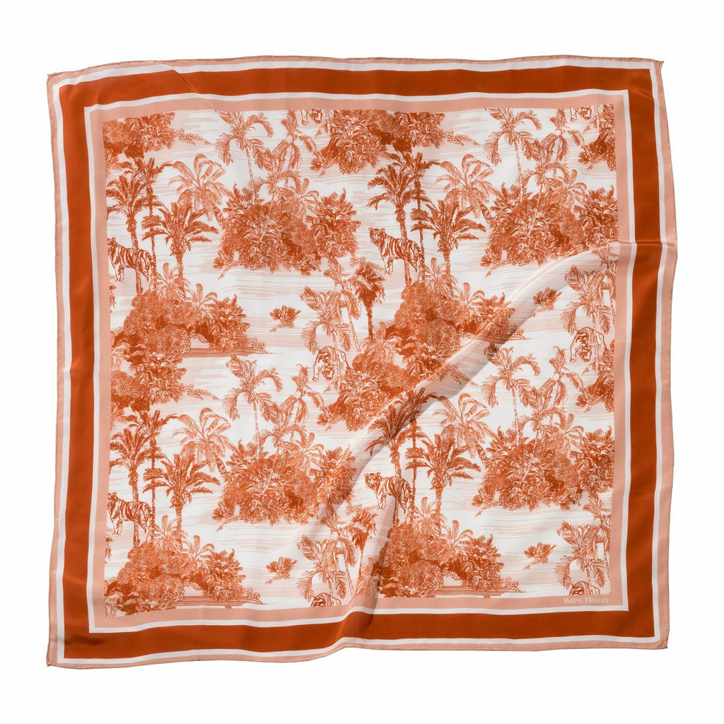 Toile de Jouy Orange Bloom - 105 X 105 Cm Silk Scarf
