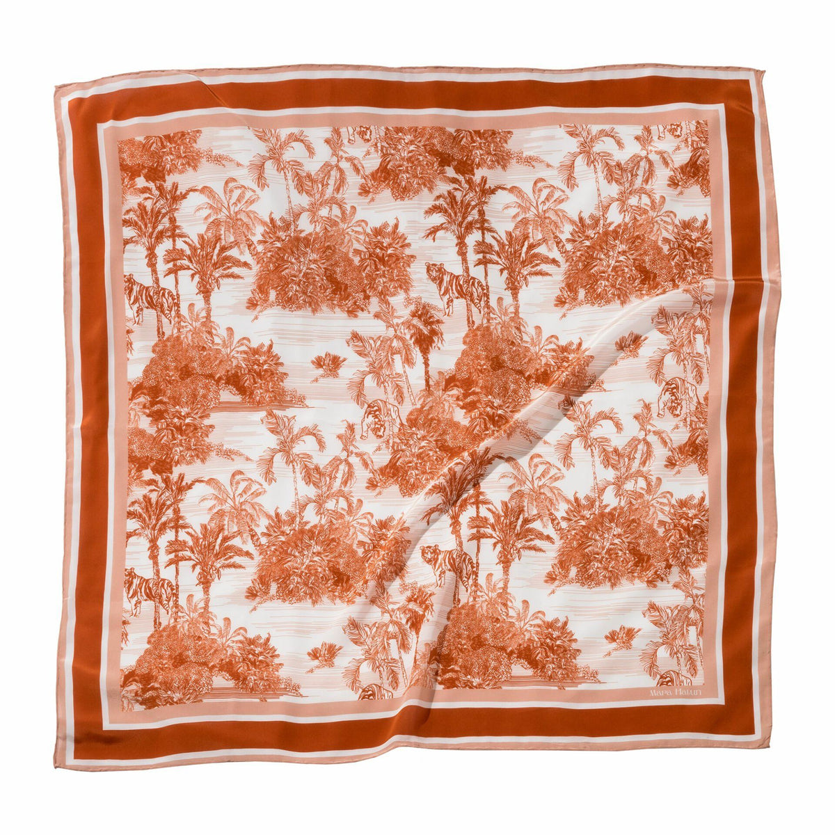 Toile de Jouy Orange Bloom - 105 X 105 Cm Silk Scarf