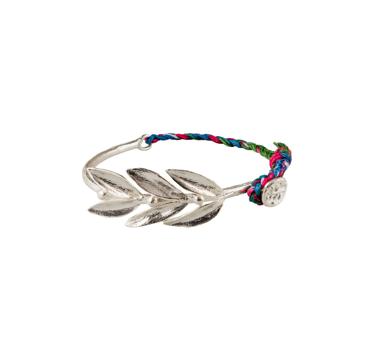 Daphne's Wish Silver Bracelet, Multicolour Cord
