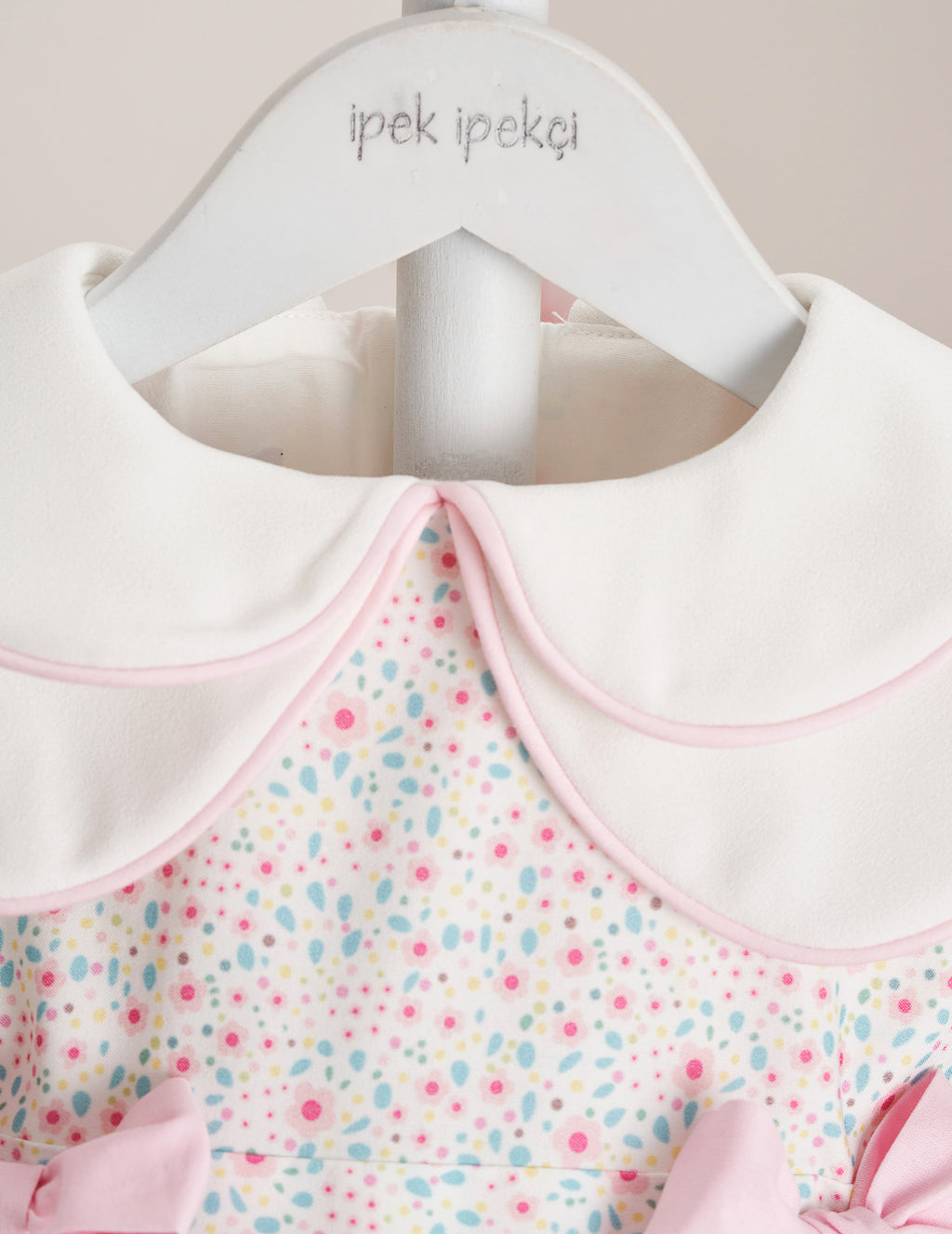 Bow Detail Pink Floral Dress