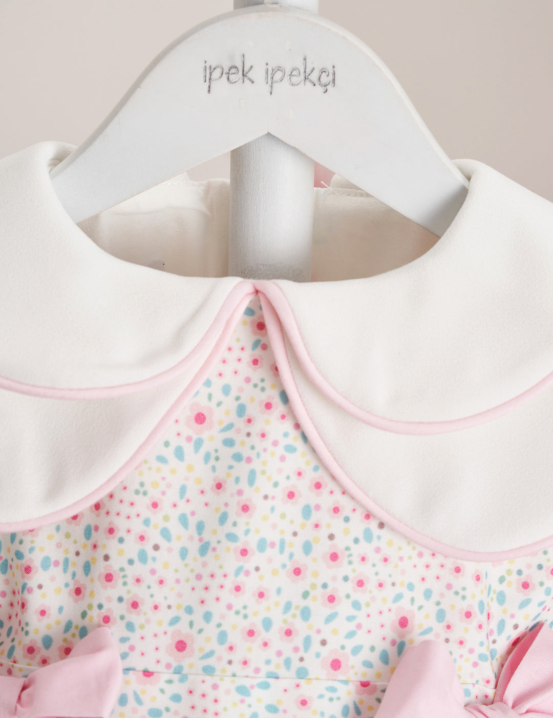 Bow Detail Pink Floral Dress