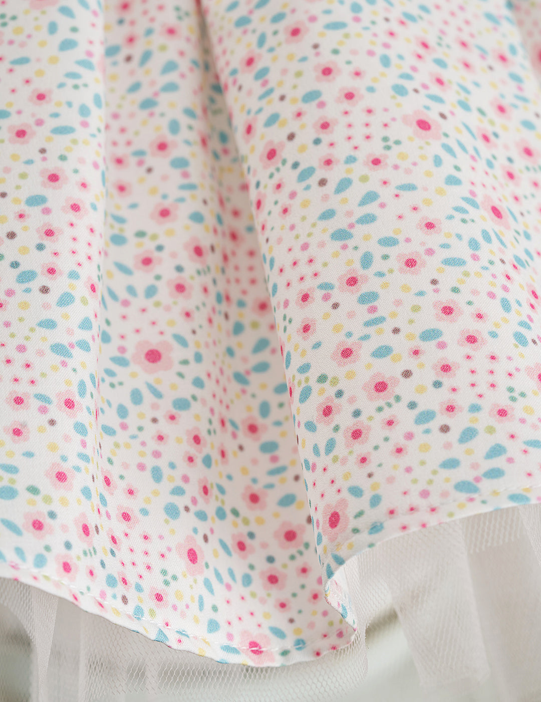 Bow Detail Pink Floral Dress