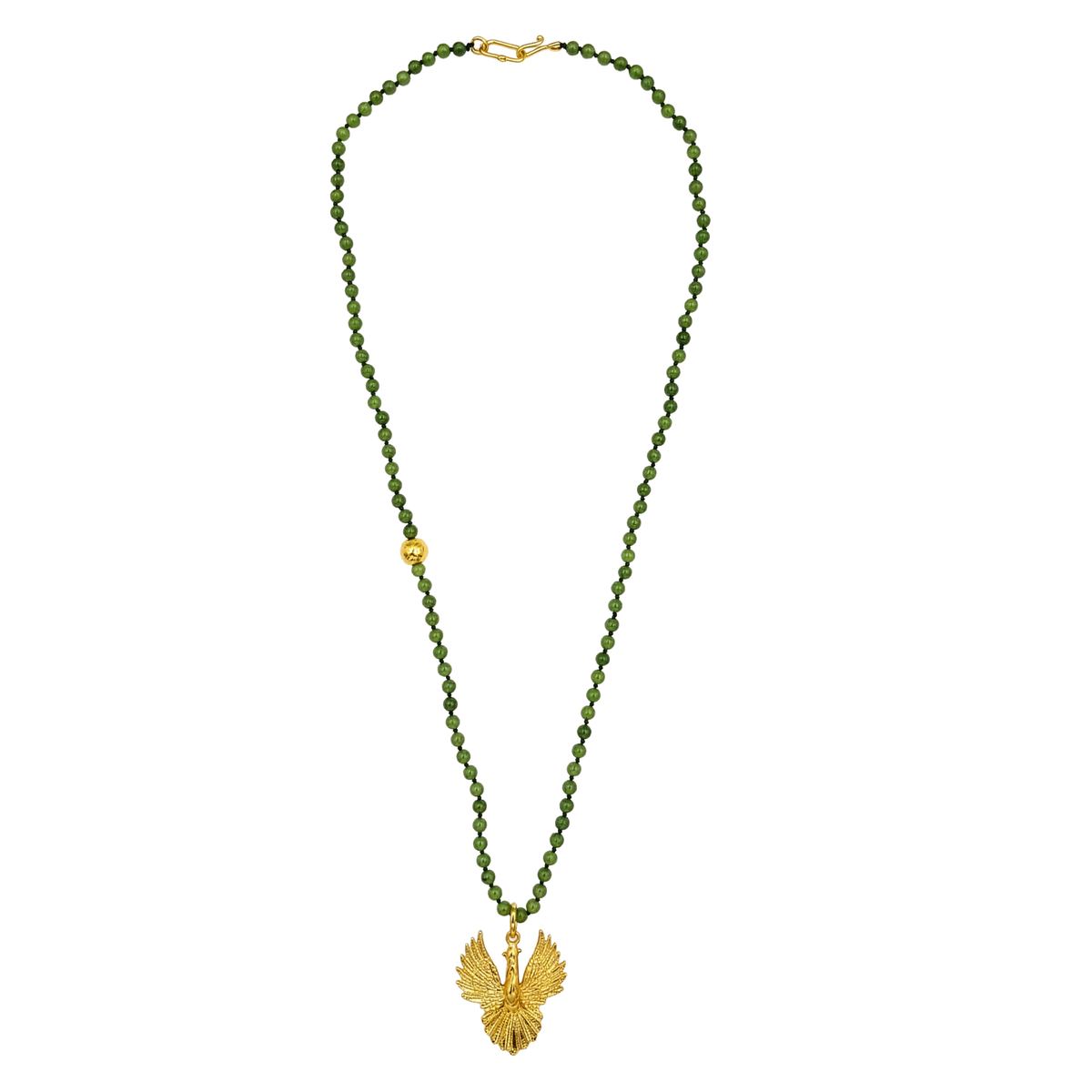 Golden Swan Jade Necklace