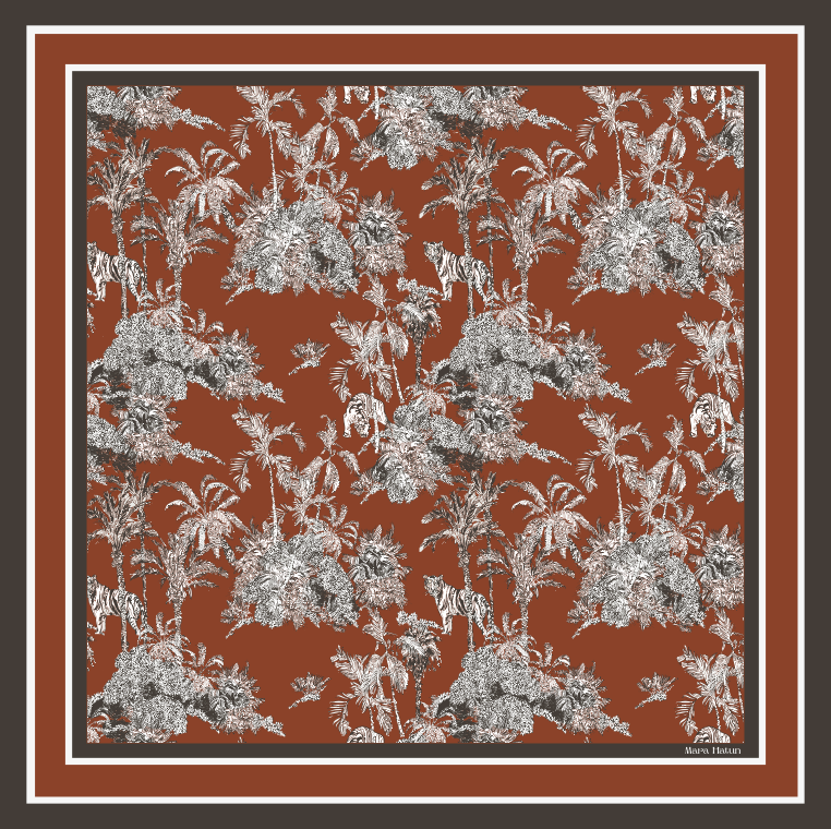 Toile de Jouy Grace - 140 X 140 Cm Silk Scarf