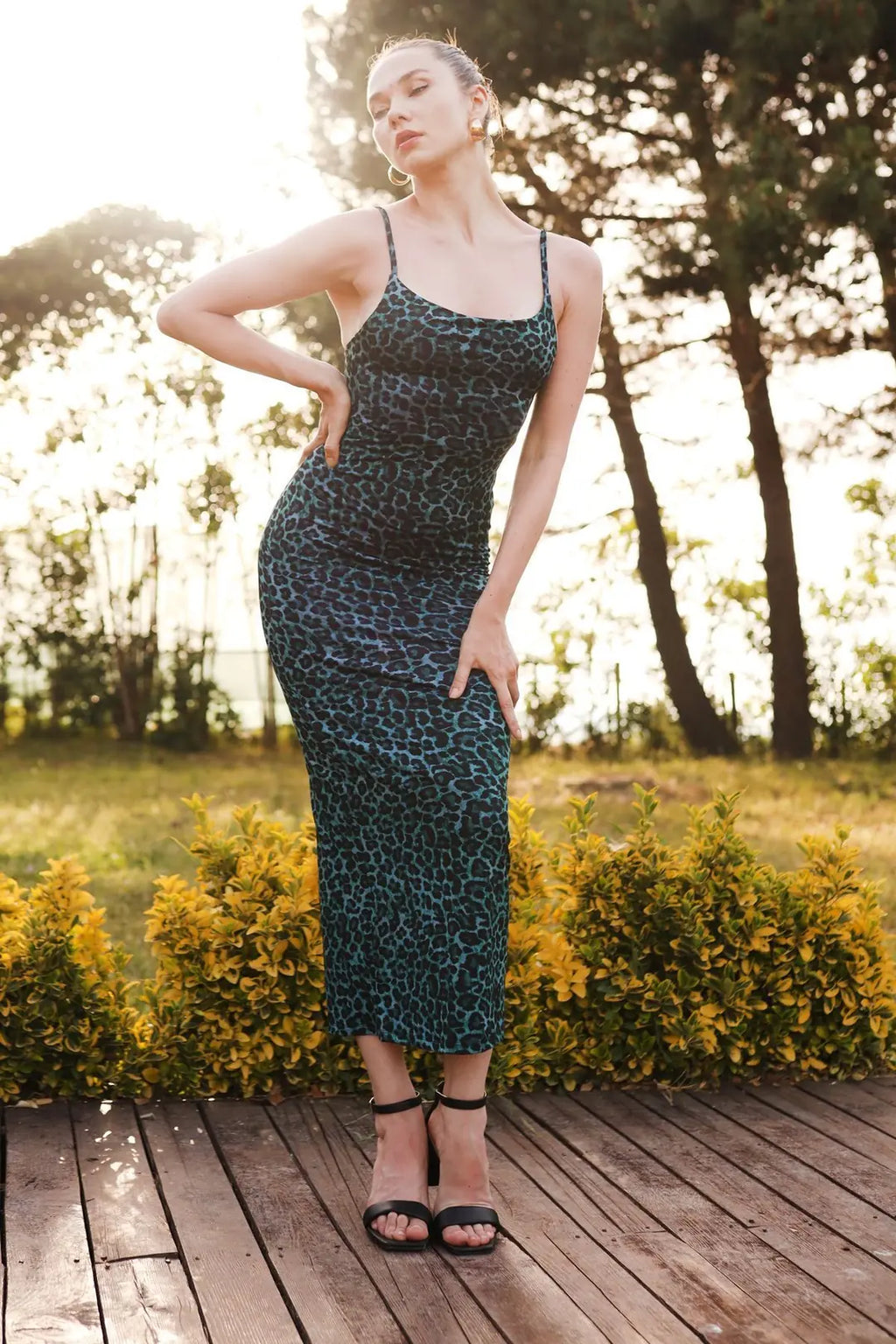 Genova Soft Touch Shaping Leopard Print Strappy Dress - 11
