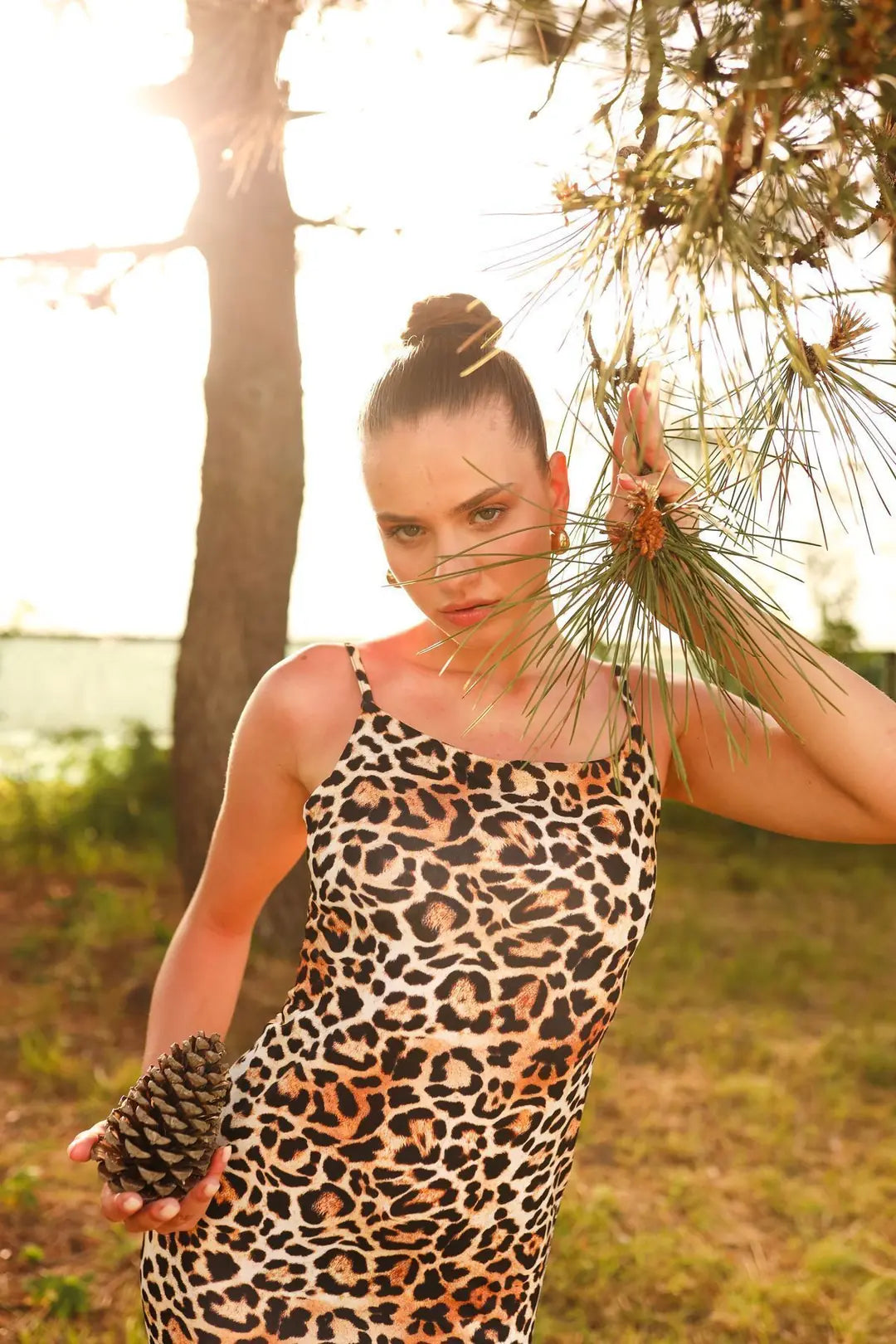 Genova Soft Touch Shaping Leopard Print Strappy Dress - 5