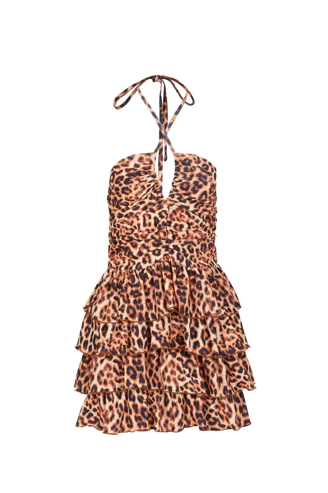 Daria Halter Neck Tiered Ruffle Dress - 3