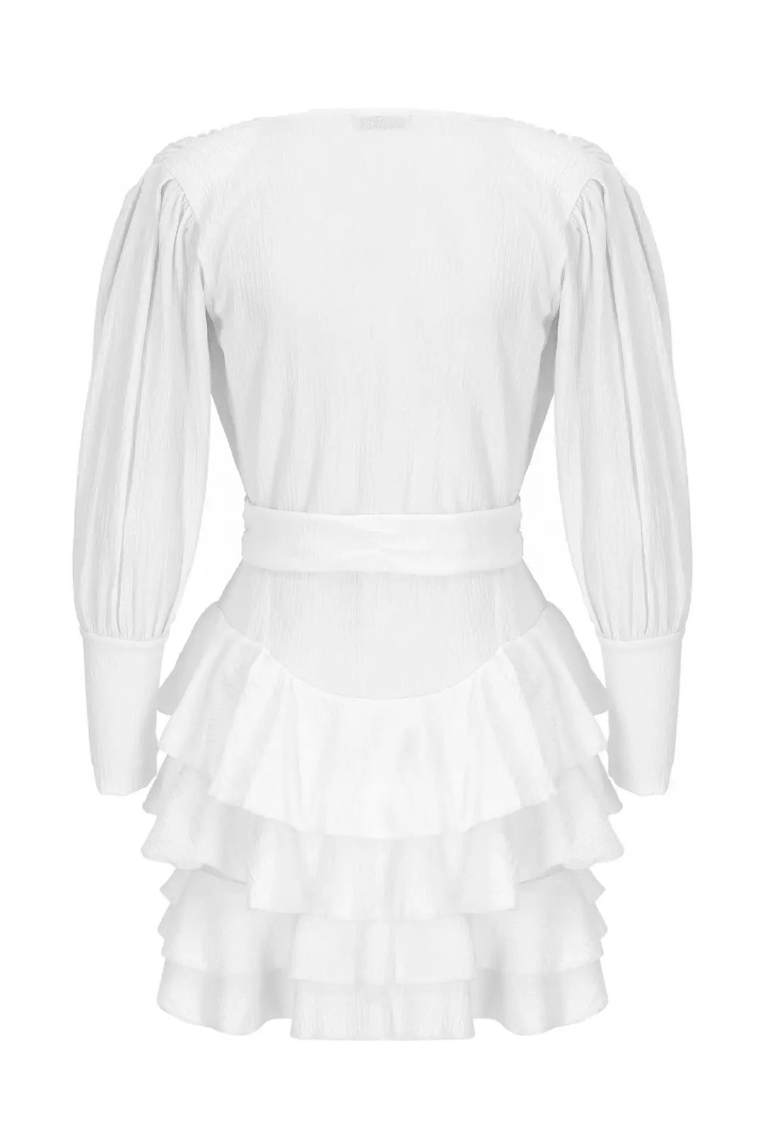 Ribera Tiered Ruffle Padded Shoulder Dress - 2