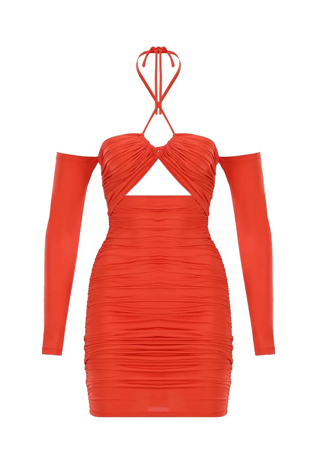 Octavia Halter Tie Draped Dress