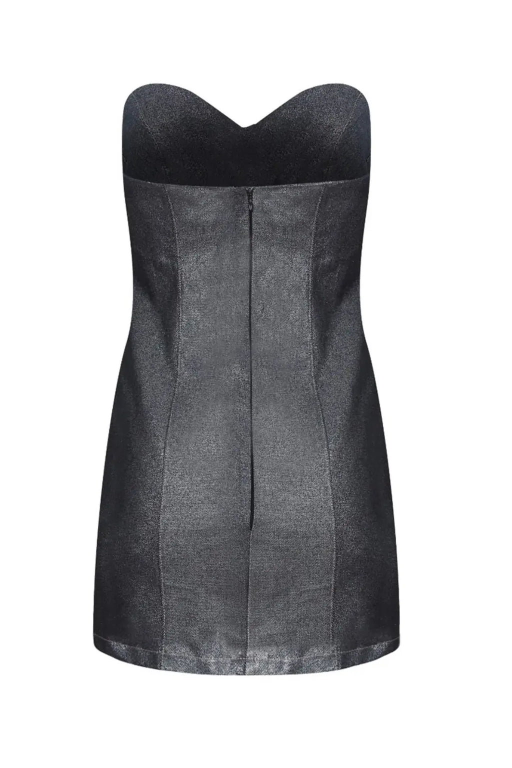 Rapollo Denim Navy Foil Print Metallic Dress - 2