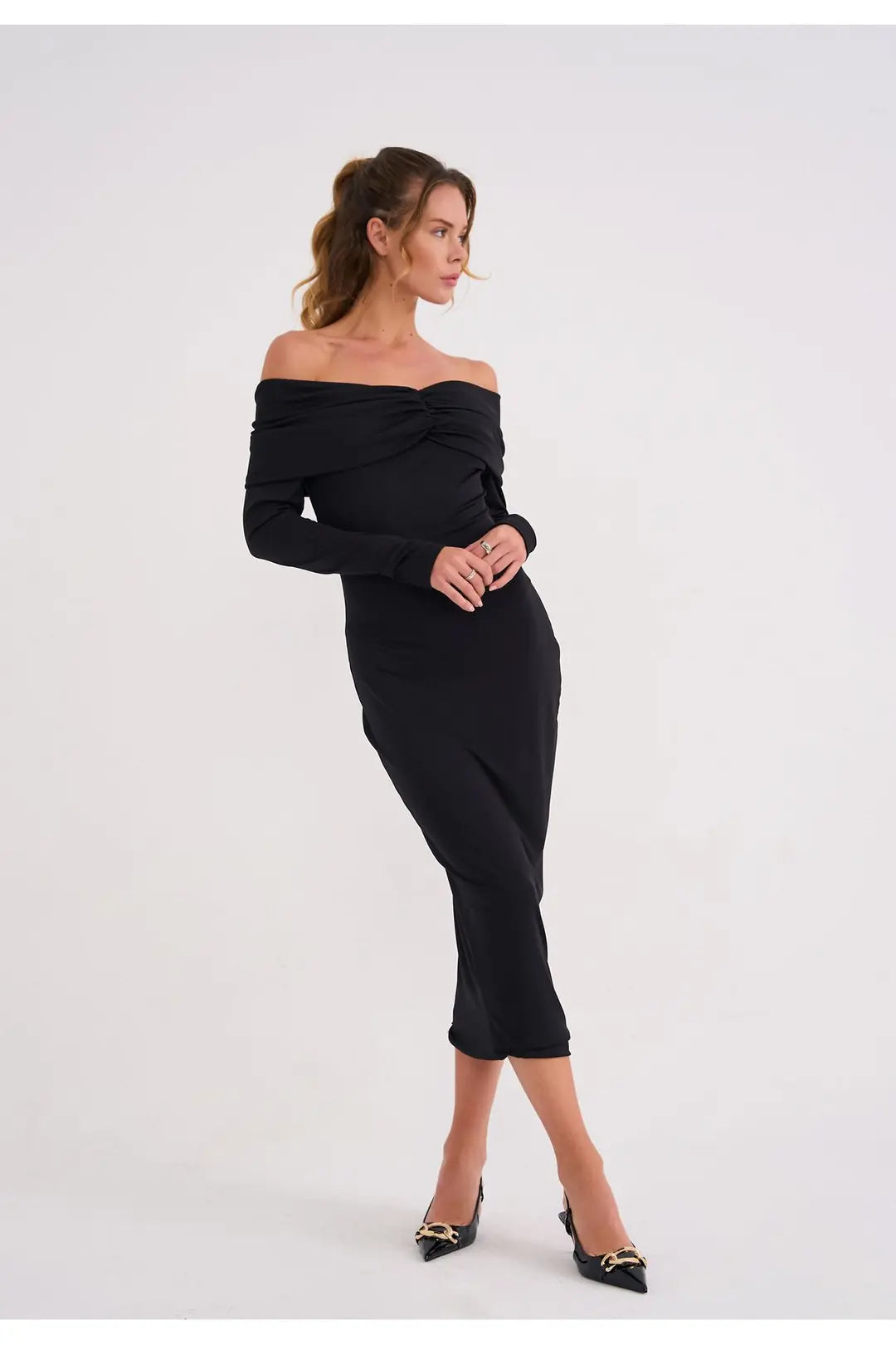 Bellagio Off-Shoulder Jersey Dress - 9
