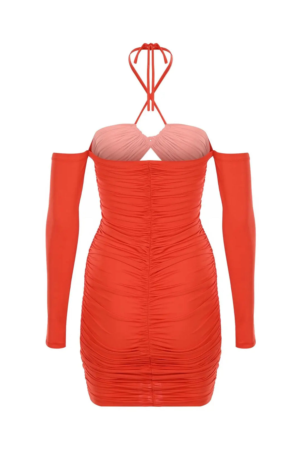 Octavia Halter Tie Draped Dress - 2