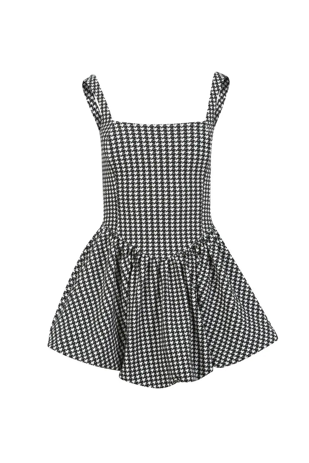 Lisbon Houndstooth Jacquard Mini Balloon Dress