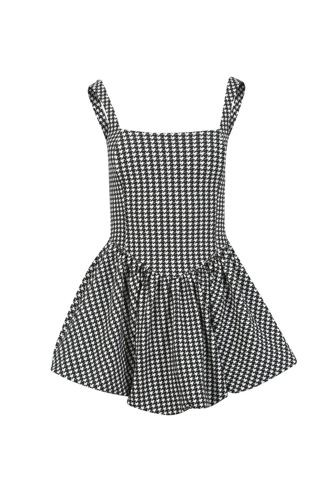 Lisbon Houndstooth Jacquard Mini Balloon Dress