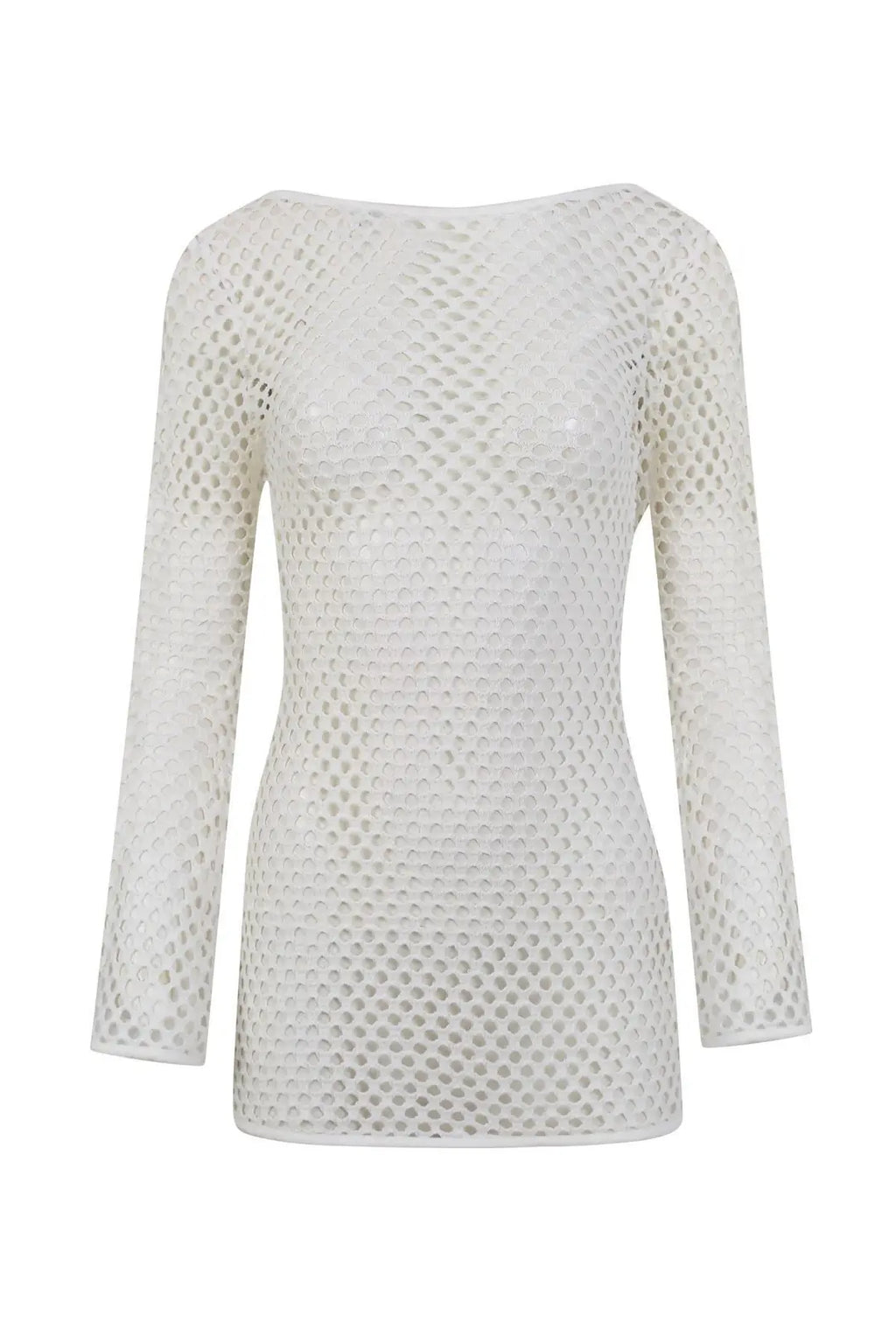 Limoncello Openwork Open-Back Crochet Beach Dress