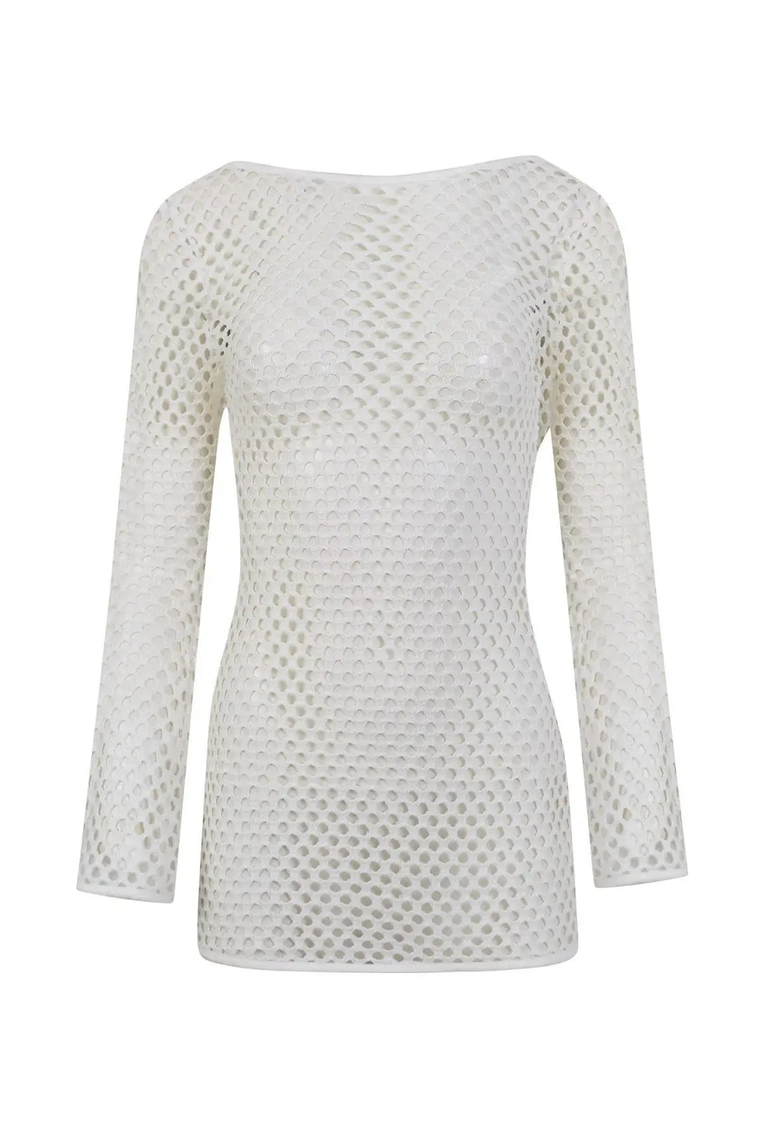 Limoncello Openwork Open-Back Crochet Beach Dress