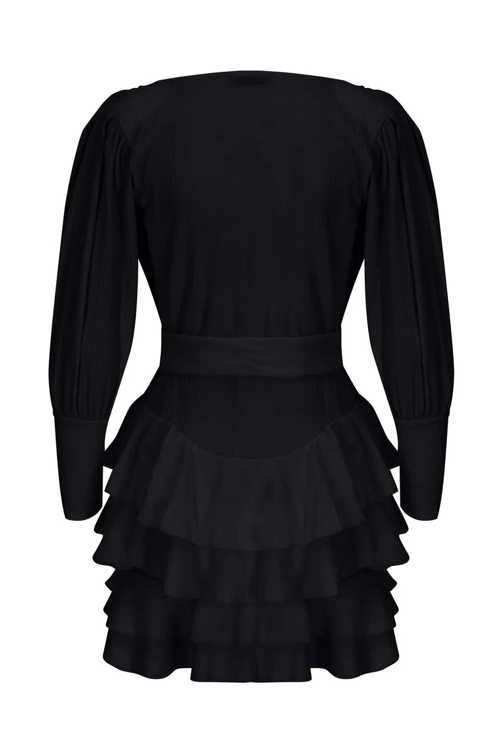 Ribera Tiered Ruffle Padded Shoulder Dress - 4