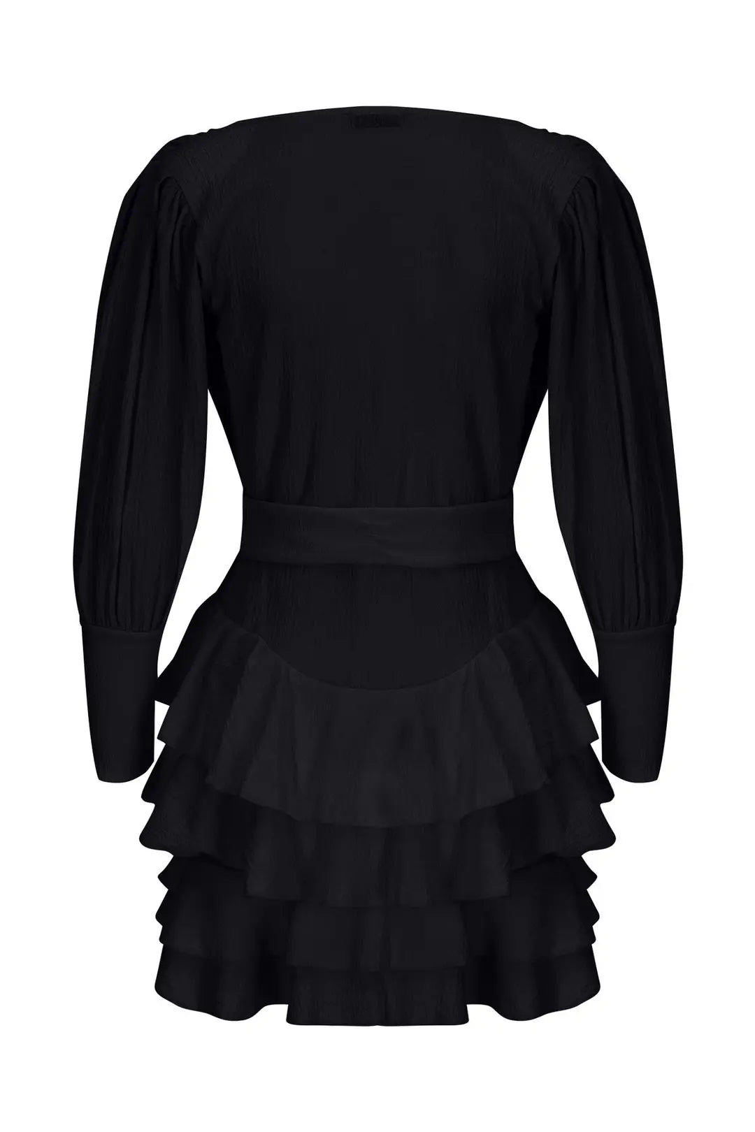 Ribera Tiered Ruffle Padded Shoulder Dress - 4